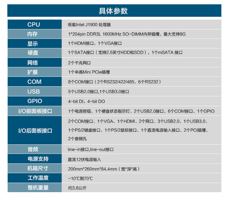 无风扇嵌入式工控机