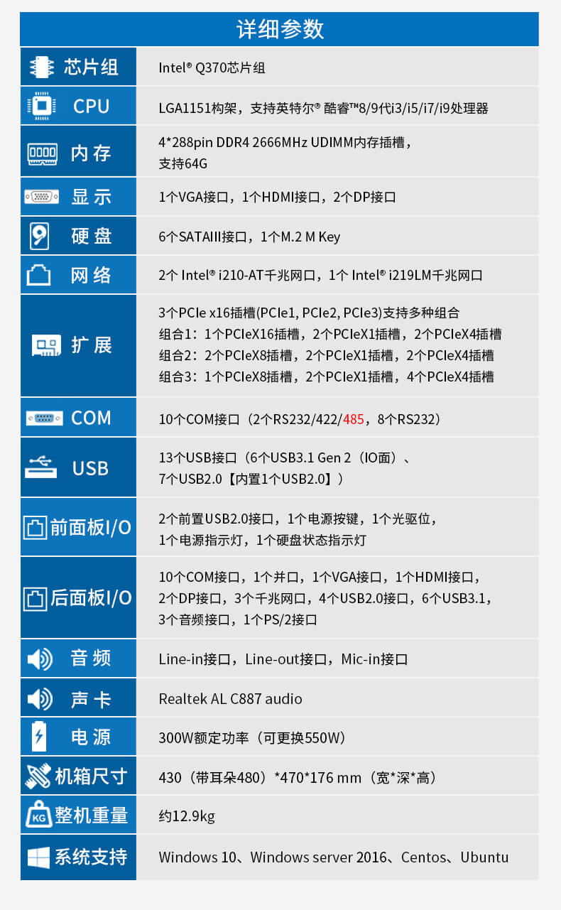 4U上架式主机,机器视觉工控机